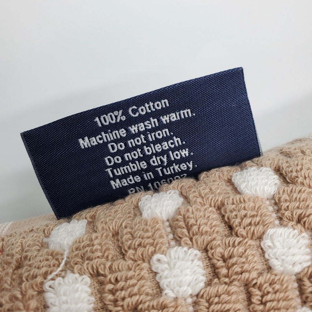 Brooks Brothers 6pc Premium Turkish Cotton Towel Set Tan‎ White Textured Fringed - Picture 6 of 6
